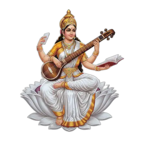 Saraswati Mata Png Hd Image For Basant Panchami Poster Design - Free Png Download