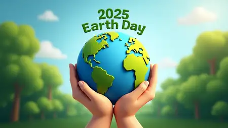 Save Earth In Stylish Font Design - Free Related World Earth Day 2025 Image