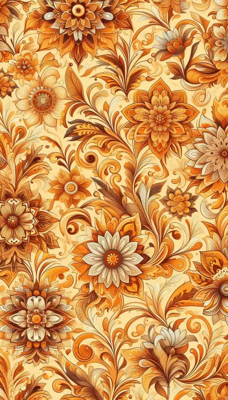 Seamless Yellow Orange Background For Textile Design - Free Background Download