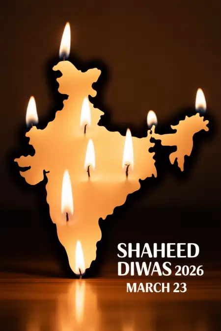 Shaheed Diwas 2026 Images With Candles Tribute - Free Shaheed Diwas 2026 Download