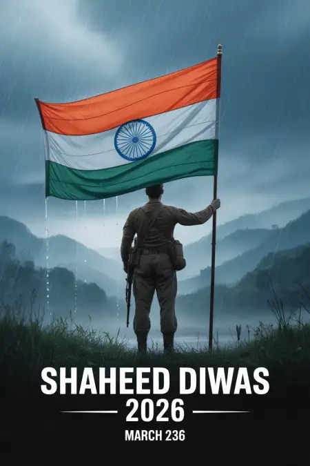 Shaheed Diwas 2026 Tribute Poster Design - Free Shaheed Diwas 2026 Download