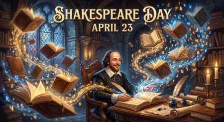 Shakespeare Day Banner Background Hd - Free William Shakespeare Day 2026 Download