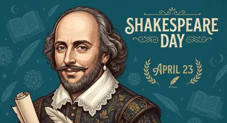 Shakespeare Day Banner For School Program - Free William Shakespeare Day 2026 Download