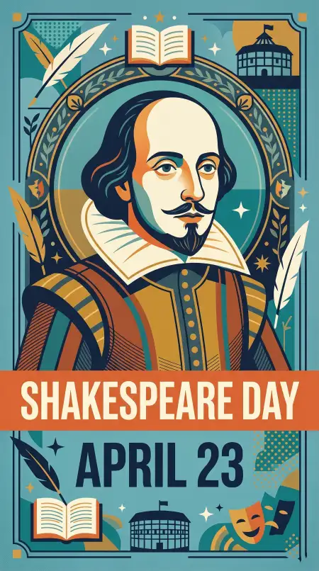 Shakespeare Day Greeting Card Design - Free William Shakespeare Day 2026 Download