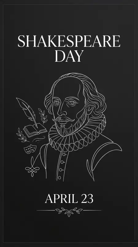 Shakespeare Day Minimalist Poster Design - Free William Shakespeare Day 2026 Download