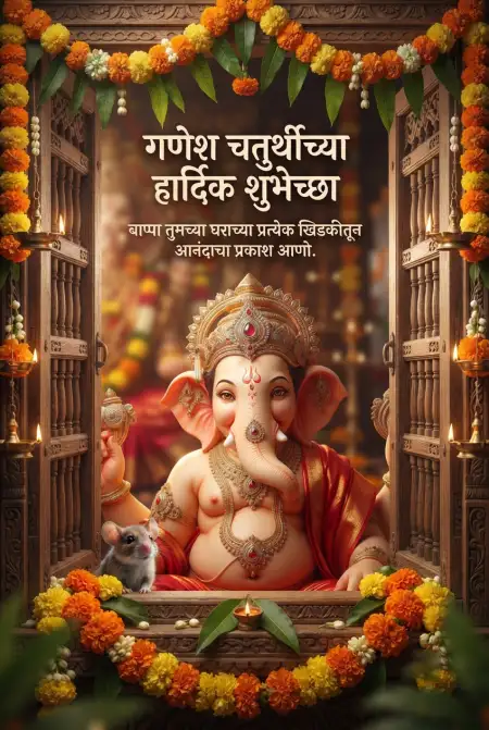 short ganesh chaturthi wishes in marathi