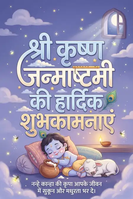 Free Shri Krishna Janmashtami 2026 Facebook Story Greeting Images In Hindi Image Download