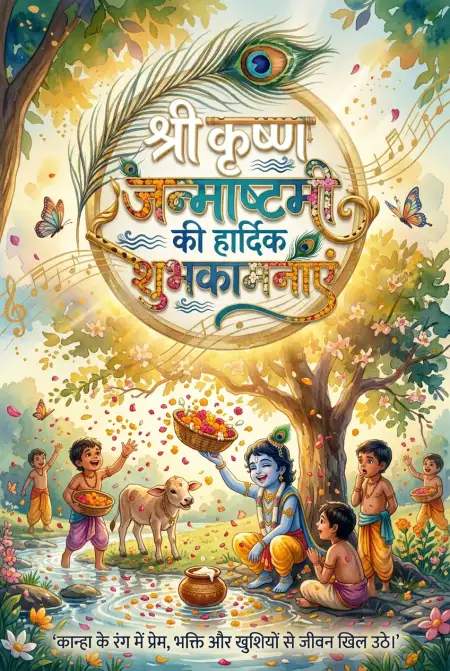Free Shri Krishna Janmashtami Hindi Status Images Image Download