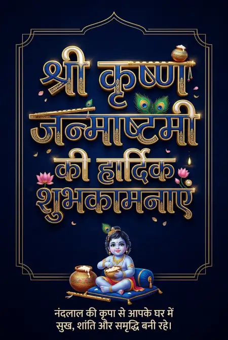 Free Shri Krishna Janmashtami Hindi Wishes Images Image Download