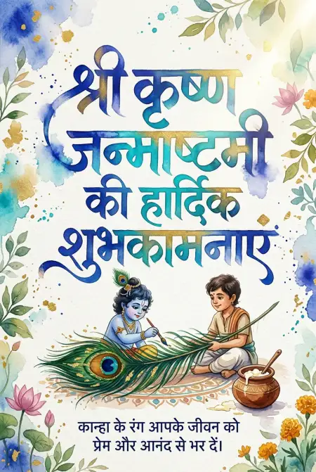 Free Shri Krishna Janmashtami Ki Hardik Shubhkamnaye Quotes Image Download