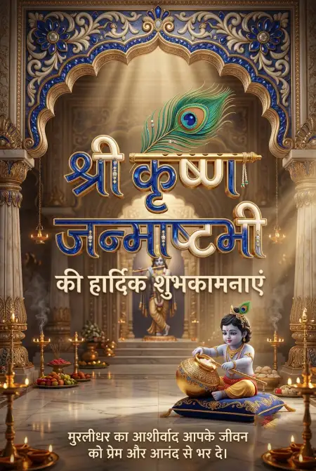 Free Shri Krishna Janmashtami Ki Hardik Shubhkamnaye Status Image Download