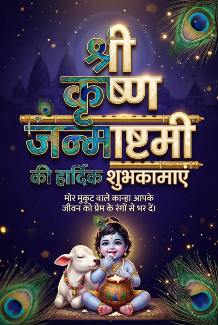shri krishna janmashtami wishes in hindi for friends