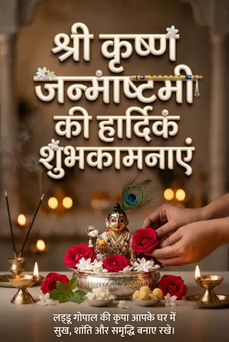 shri krishna janmashtami wishes in hindi for whatsapp