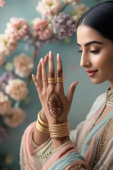 Side Palm Mehndi Design Image - Free Related Mehndi Design Image