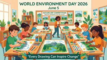 Simple Environment Day Drawing For Young Children - Free World Environment Day Kids Artwork 2026 Download
