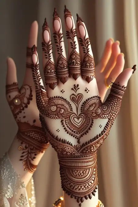 Simple Mehndi Design For Hands Front Side - Free Related Mehndi Design Image