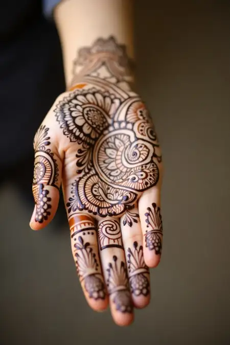 Simple Mehndi Design With Dots And Lines - Free Related Mehndi Design Image