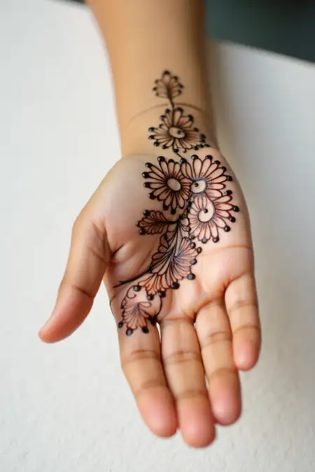 Simple Mehndi Designs For Young Girls - Free Related Mehndi Design Image