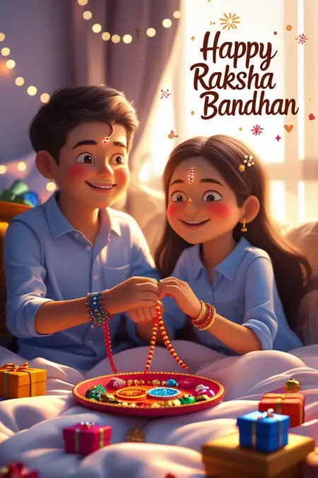 Simple Rakhi Message For Young Kids - Free Happy Raksha Bandhan Wishes For Children Download