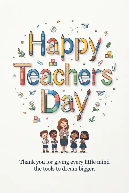 Free Simple Teachers Day Cards Image Download