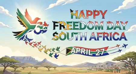 South Africa Freedom Day Wishes Captions Banner 2026 - Free Happy Freedom Day South Africa Wishes 2026 Download