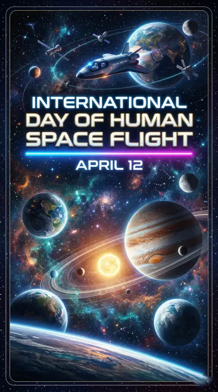 Space Exploration Poster Background - Free International Day Of Human Space Flight 2026 Download
