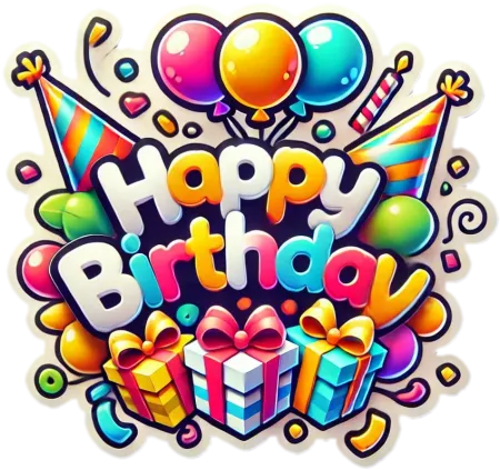 stylish colorful balloon happy birthday text downloads