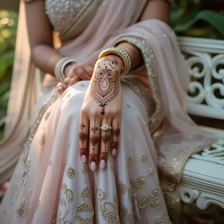 Stylish Hand Mehndi Design For Parties - Free Related Mehndi Design Image