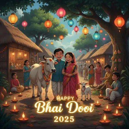 Stylish Happy Bhai Dooj 2025 Wishes In English Font - Free Happy Bhai Dooj 2025 Wishes Download