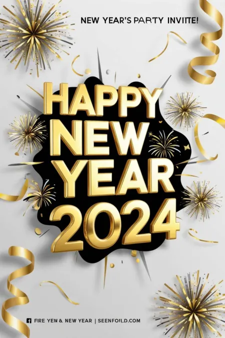 Stylish Happy New Year 2024 Wallpaper Hd For Phones - Free Related Phone Image