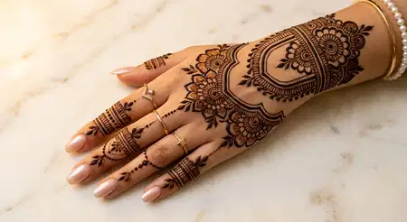 stylish karwa chauth back hand mehndi design - Karwa Chauth Mehndi Design 2026