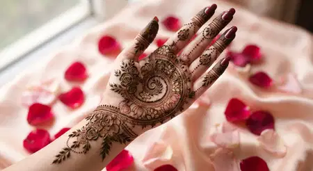 stylish karwa chauth mehndi design for back hand - Karwa Chauth Mehndi Design 2026
