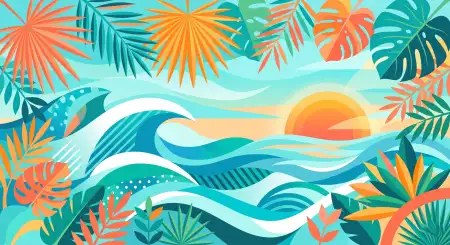 Summer Vector Background With Tropical Floral Pattern - Free Floral Pattern Vector Download