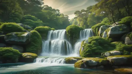 Sunset Waterfall Background For Photos - Free Waterfall Background Download
