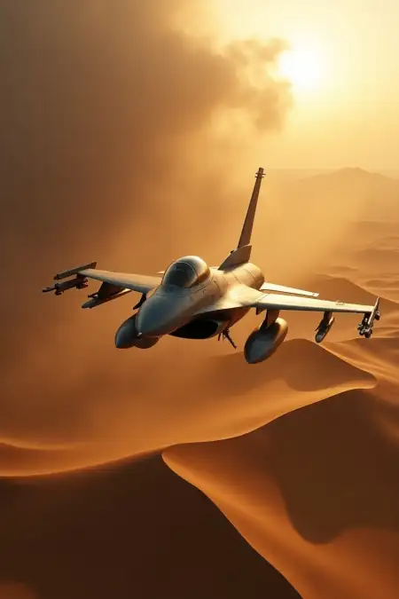 Sunset With F16 Fighter Jet Background - Free Background Download