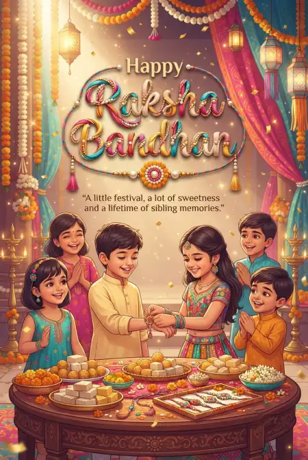 Free Sweet Rakhi Wishes For The Sweetest Little Sister Image Download