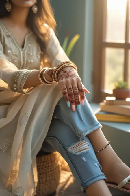 Symmetrical Hand Mehndi Design Ideas - Free Related Mehndi Design Image
