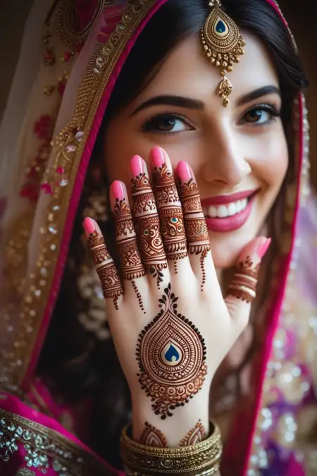 Symmetrical Latest Teej Mehndi Design 2025 - Free Latest Teej Mehndi Design 2025 Download