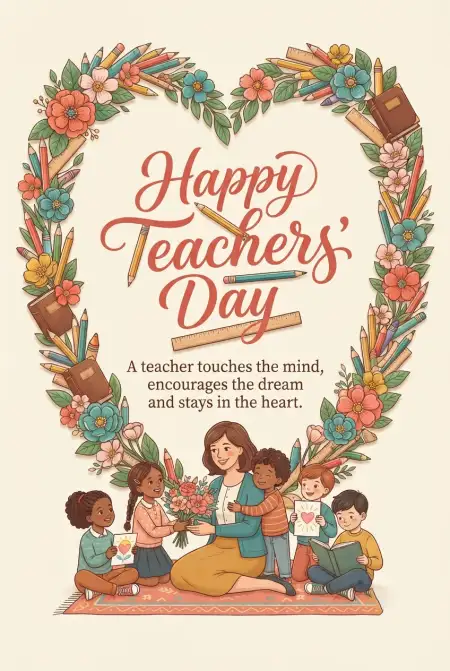 Free Teachers Day Cards For Female Teacher Image Download