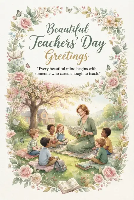 Free Teachers Day Cards With Flowers Image Download