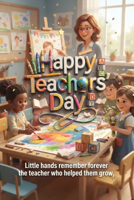 Free Teachers Day Cards With School Theme Image Download
