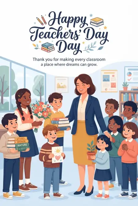 Free Teachers Day Cards With Thank You Message Image Download