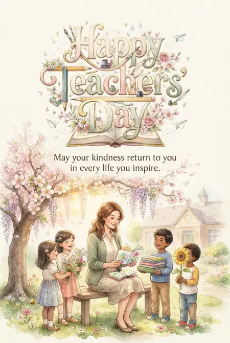 Teachers Day Greeting Card With Wishes - Free Teachers Day Wishes Download