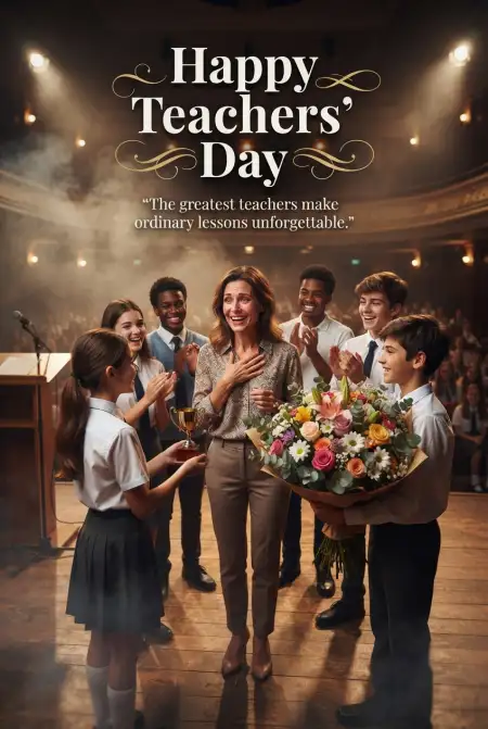Free Teachers Day Greetings With Flowers Image Download