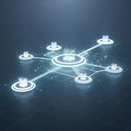 Technology Background With Network Nodes 2 - Free Tech Background Download