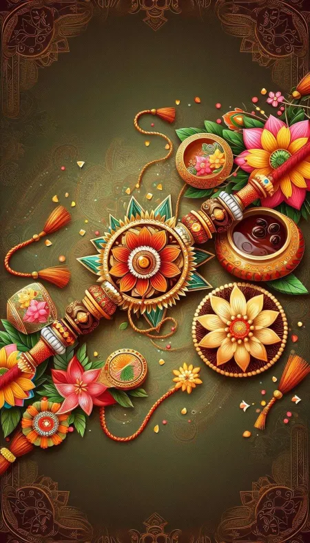 Traditional Happy Raksha Bandhan Images With Indian Cultural Elements - Free Raksha Bandhan Download