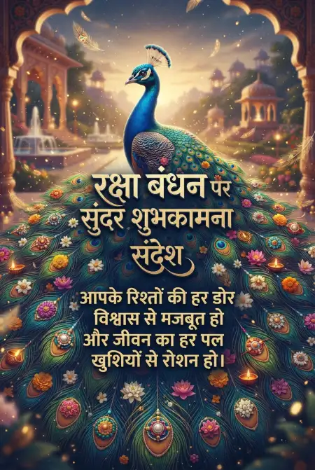 Traditional Indian Folk Art Raksha Bandhan Hindi Text Creative Greeting Image - Free Raksha Bandhan Ki Shubhkamnaye In Hindi Download