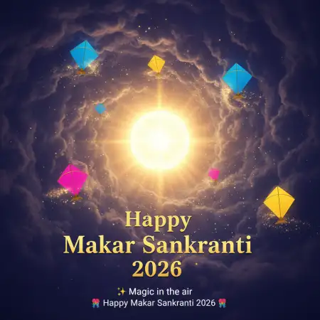 Free Traditional Makar Sankranti 2026 Wishes Text Background Download
