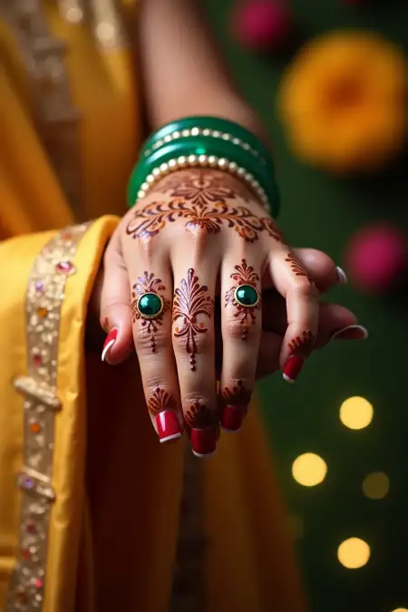 Traditional Teej Mehndi Design 2025 With Motifs - Free Latest Teej Mehndi Design 2025 Download