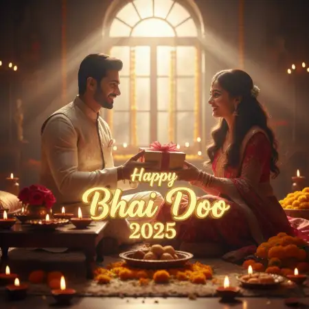 Trendy Happy Bhai Dooj 2025 Wishes With Emojis - Free Happy Bhai Dooj 2025 Wishes Download
